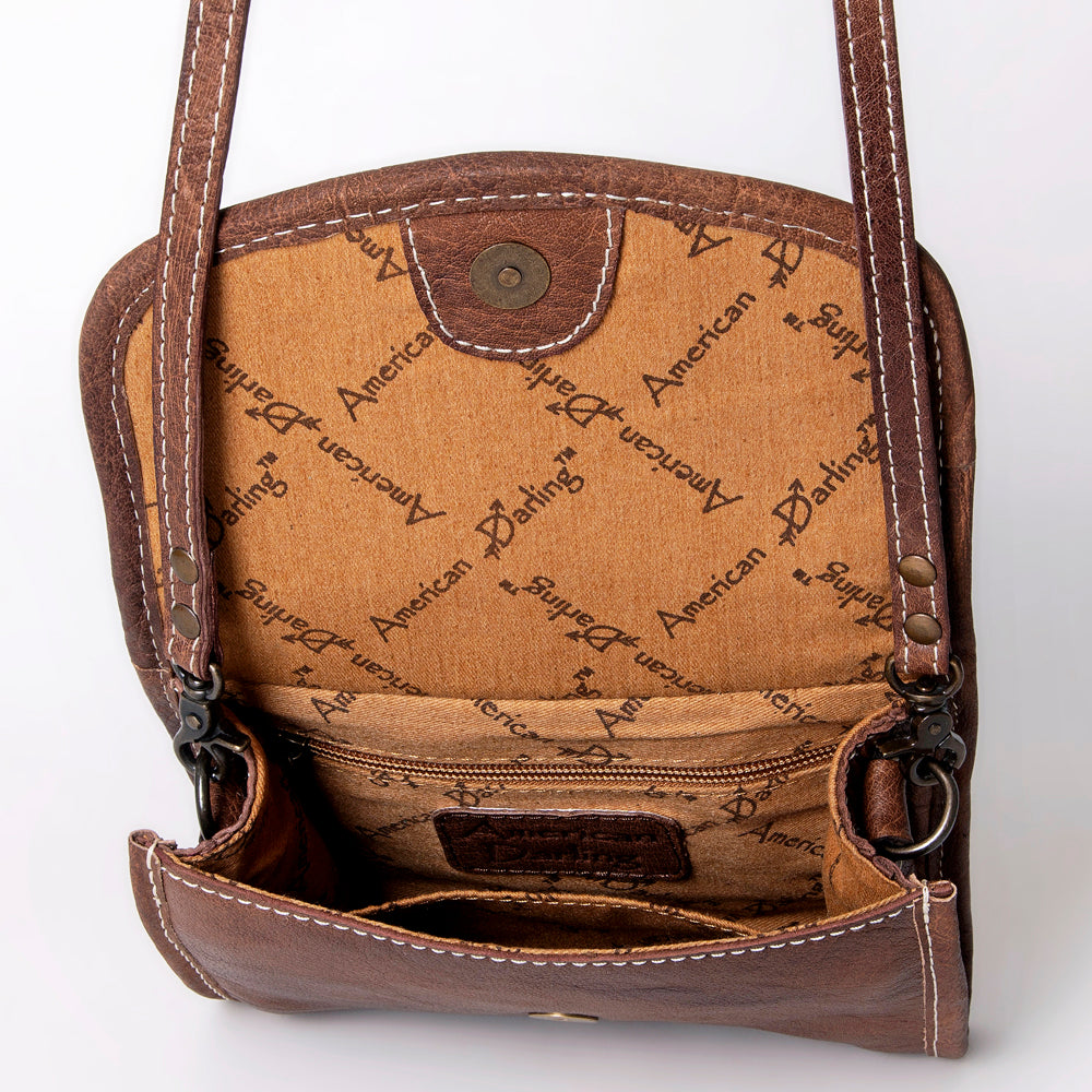 ADBG1016 American Darling Handwoven Saddle Blanket Leather Small Crossbody Bag Western Flap Purse