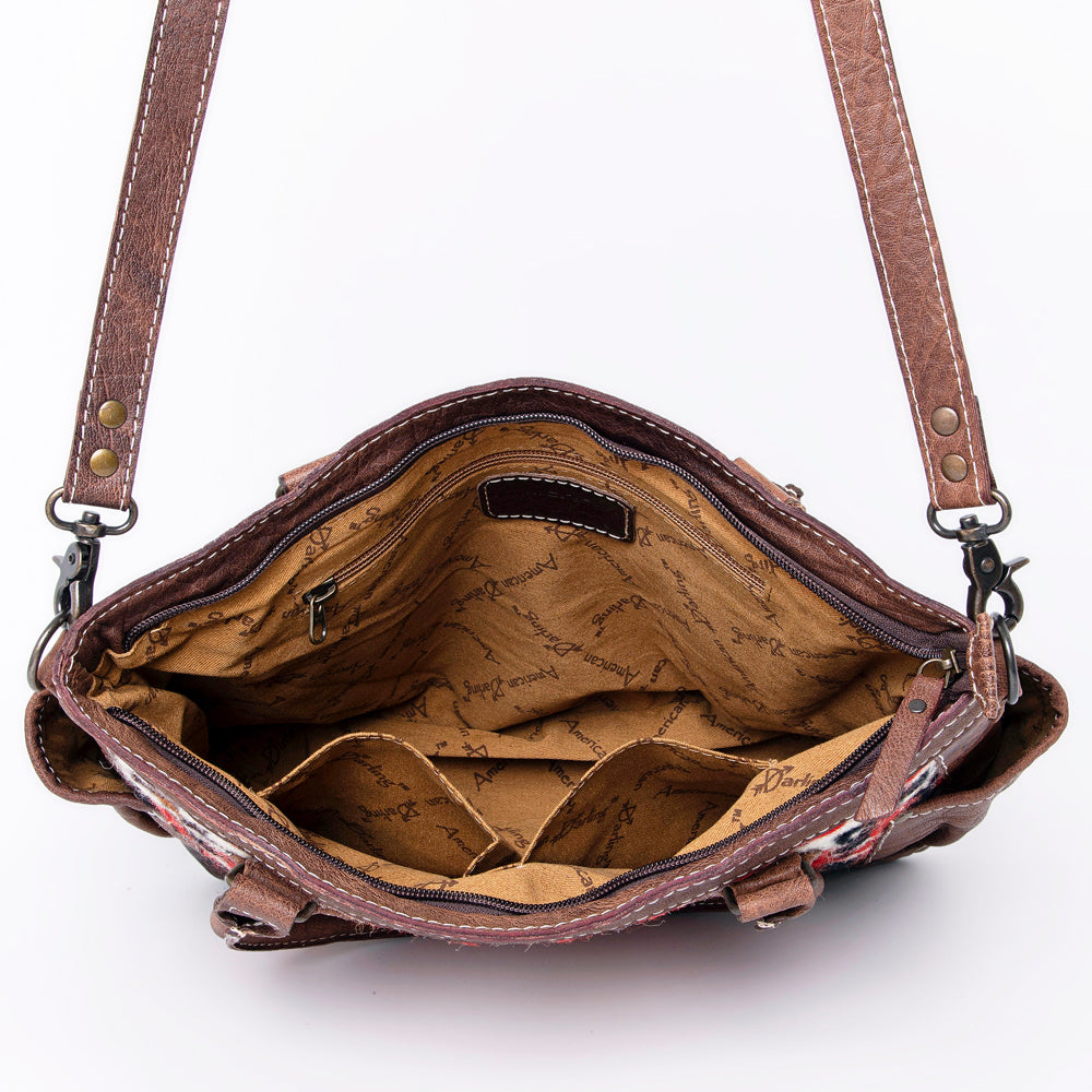 ADBG1017 American Darling Handwoven Saddle Blanket Leather Tote Bag - Western Cowgirl Handbag