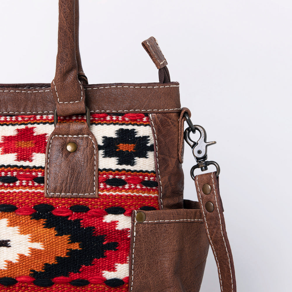 ADBG1017 American Darling Handwoven Saddle Blanket Leather Tote Bag Western Cowgirl Handbag