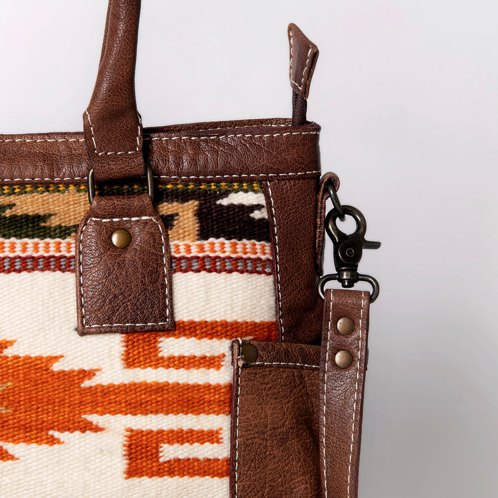 ADBG1017 American Darling Handwoven Saddle Blanket Leather Tote Bag Western Cowgirl Handbag