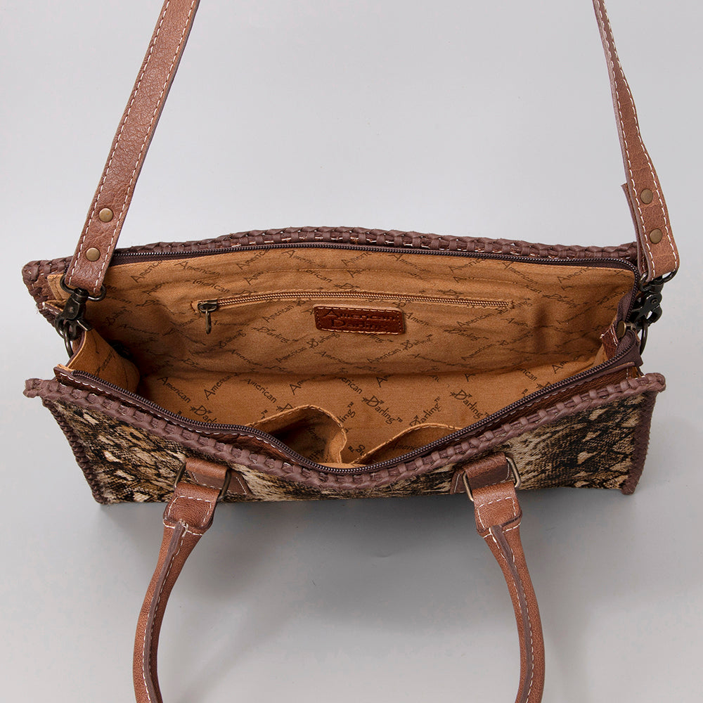ADBG1019 American Darling Hair-On Leather Tote Bag - Handcrafted Western Carryall