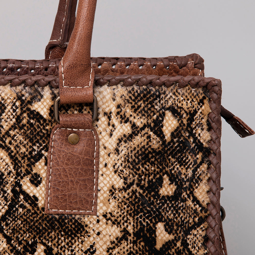 ADBG1019 American Darling Hair-On Leather Tote Bag Handcrafted Western Carryall