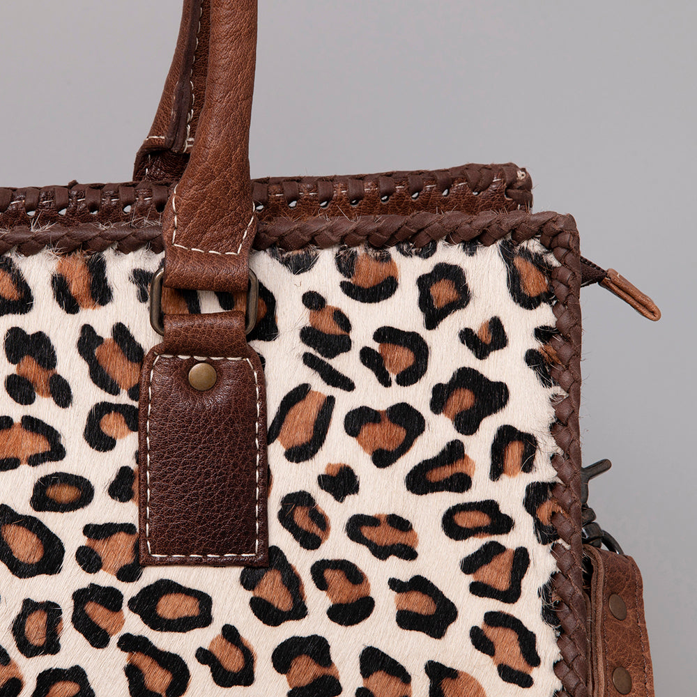 ADBG1019 American Darling Hair-On Leather Tote Bag Handcrafted Western Carryall