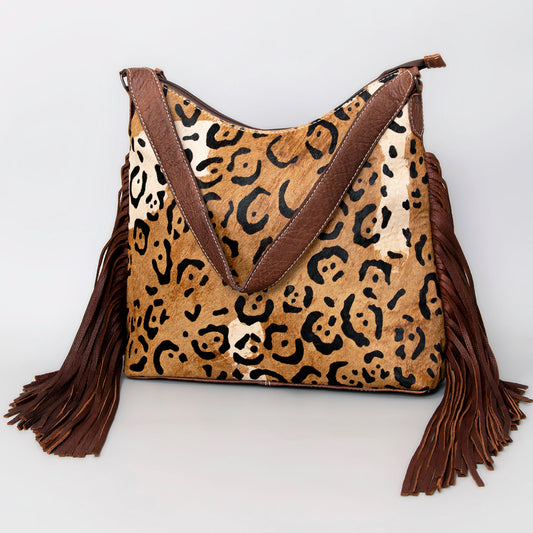 ADBG1020 American Darling Hair-On Leather Hobo Bag with Fringes Western Handcrafted Purse