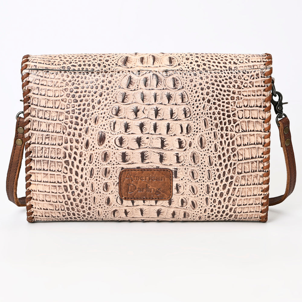 ADBG1023 American Darling Western Crocodile-Embossed Leather Handbag - Coin Purse Hand bag