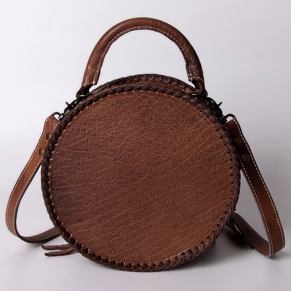 ADBG1025 American Darling Hand-Tooled Floral Leather Canteen Bag - Western Genuine Leather