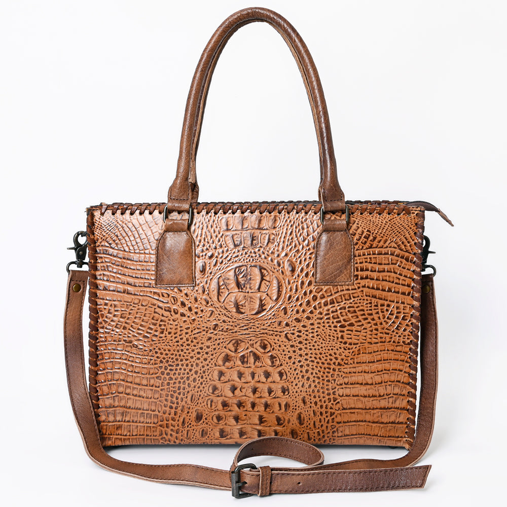 ADBG1026 American Darling Crocodile-Embossed Genuine Leather Tote Bag - Western Luxury Handbag