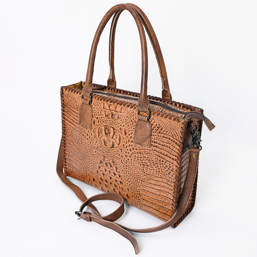 ADBG1026 American Darling Crocodile-Embossed Genuine Leather Tote Bag - Western Luxury Handbag