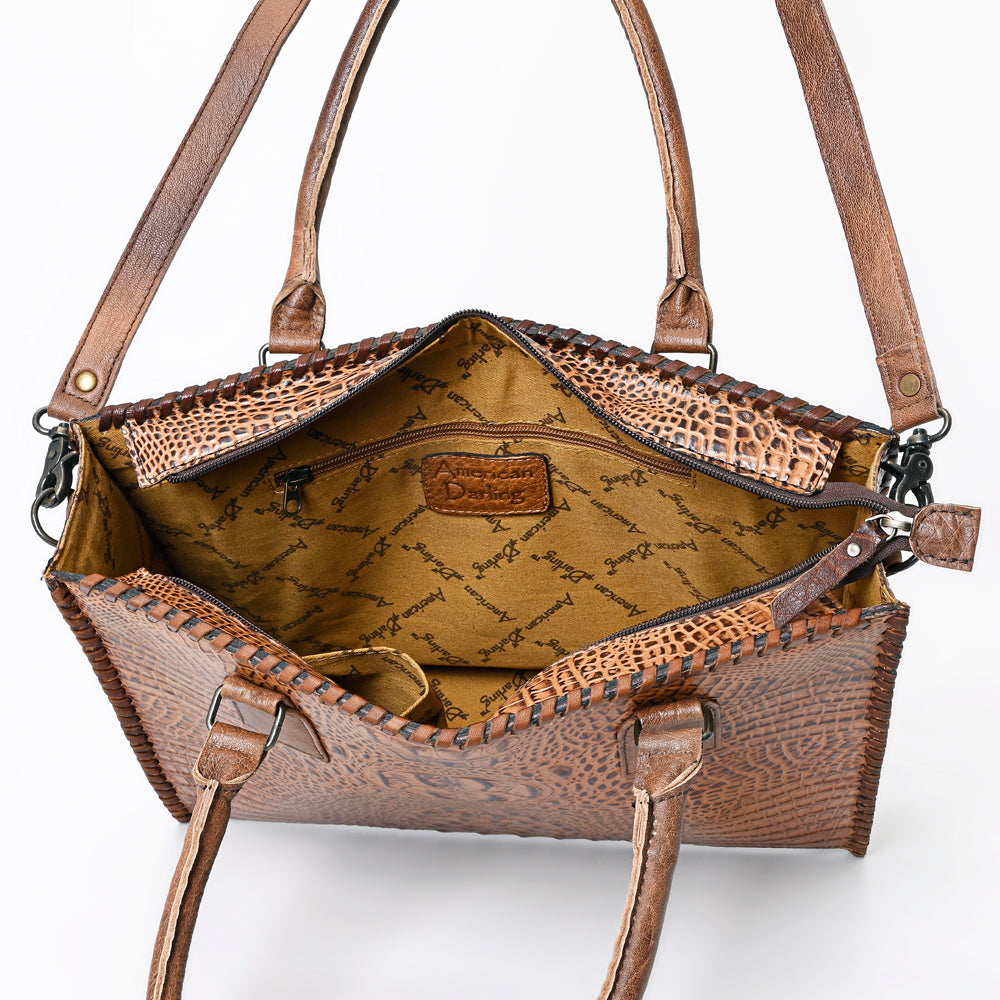 ADBG1026 American Darling Crocodile-Embossed Genuine Leather Tote Bag - Western Luxury Handbag