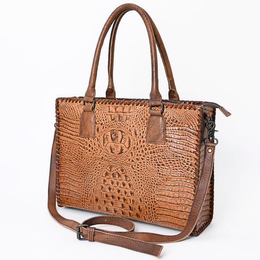 ADBG1026 American Darling Crocodile-Embossed Genuine Leather Tote Bag - Western Luxury Handbag