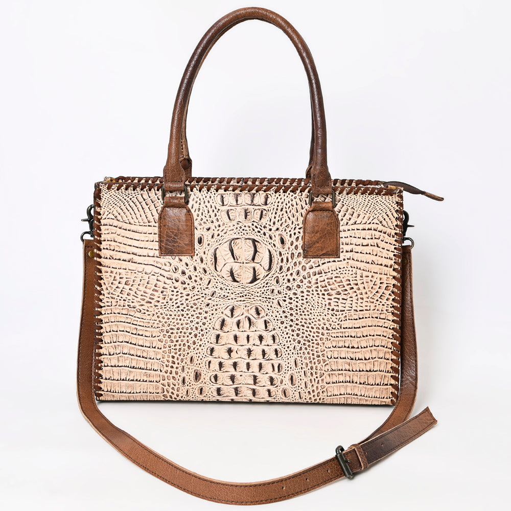 ADBG1026 American Darling Crocodile-Embossed Genuine Leather Tote Bag - Western Luxury Handbag