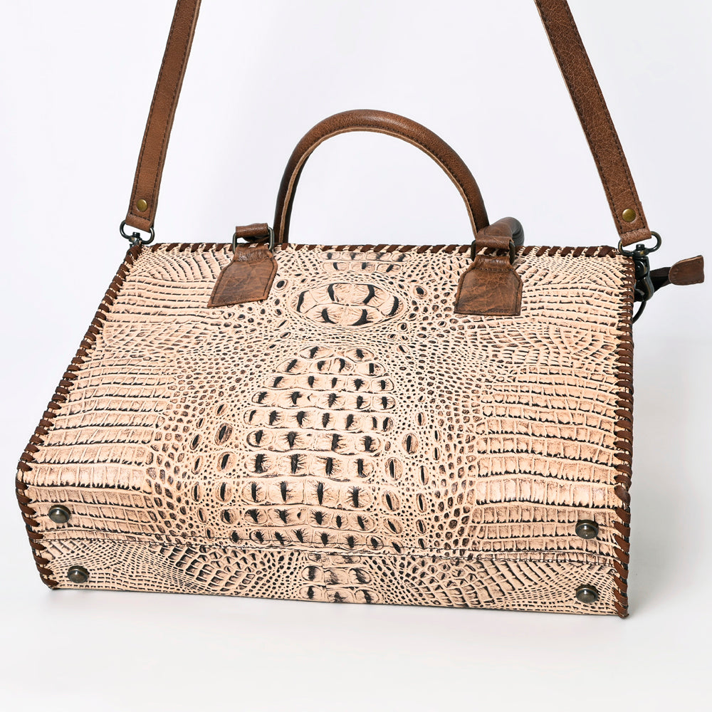 ADBG1026 American Darling Crocodile-Embossed Genuine Leather Tote Bag - Western Luxury Handbag