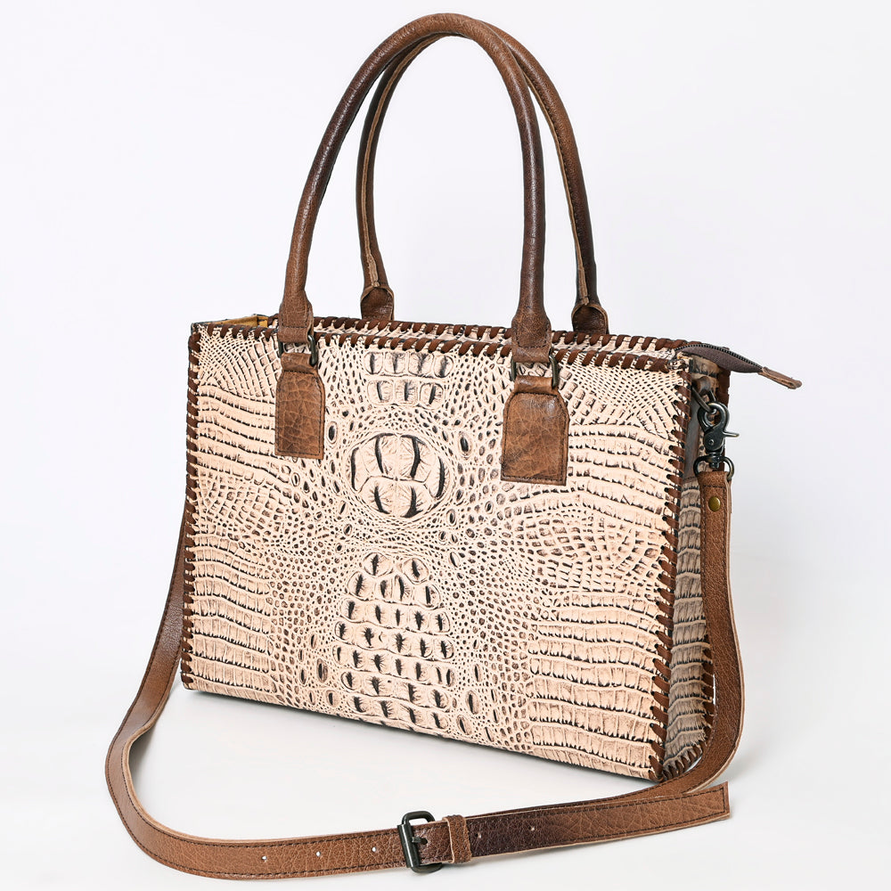 ADBG1026 American Darling Crocodile-Embossed Genuine Leather Tote Bag - Western Luxury Handbag