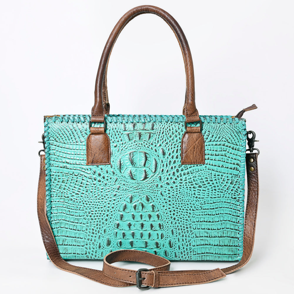 ADBG1026 American Darling Crocodile-Embossed Genuine Leather Tote Bag - Western Luxury Handbag
