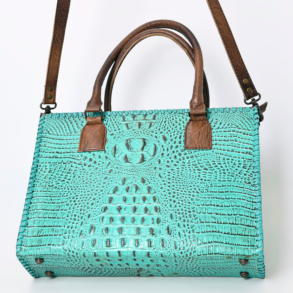 ADBG1026 American Darling Crocodile-Embossed Genuine Leather Tote Bag - Western Luxury Handbag