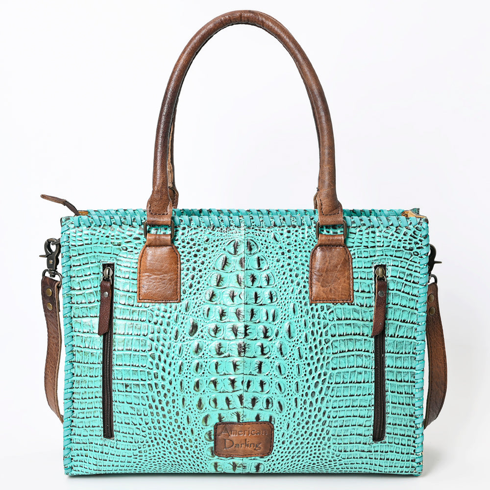 ADBG1026 American Darling Crocodile-Embossed Genuine Leather Tote Bag - Western Luxury Handbag