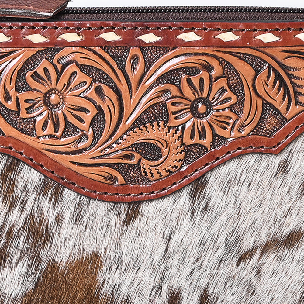 ADBG1027 American Darling Hair-On Cowhide & Tooled Leather Small Crossbody Bag Western Style