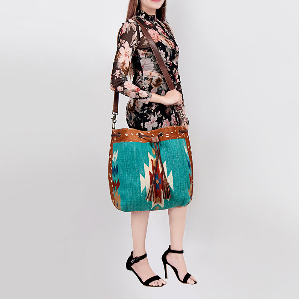 LC-ADBG574 Bucket Genuine Western Leather Women Bag