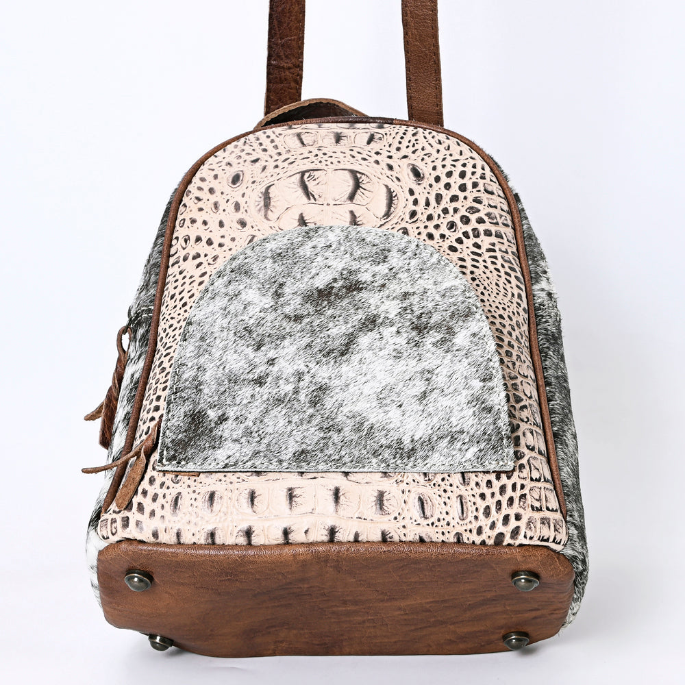 ADBGS156 Turquoise Embossed Croc Cowhide Leather Backpack - Western Cowgirl Style