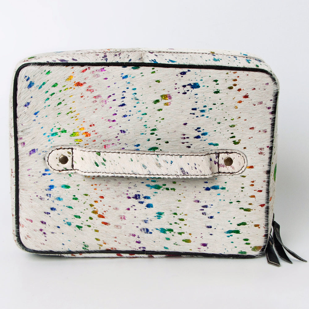 LC-ADBGA315A American Darling Rainbow Splatter Hair-On Leather Pouch