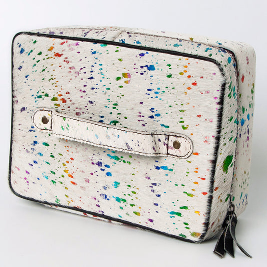 LC-ADBGA315A American Darling Rainbow Splatter Hair-On Leather Pouch