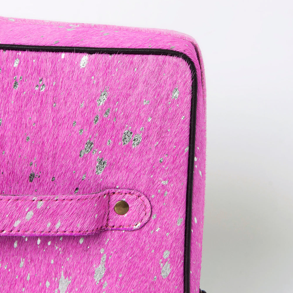LC-ADBGA315B American Darling Metallic Pink Hair-On Leather Pouch