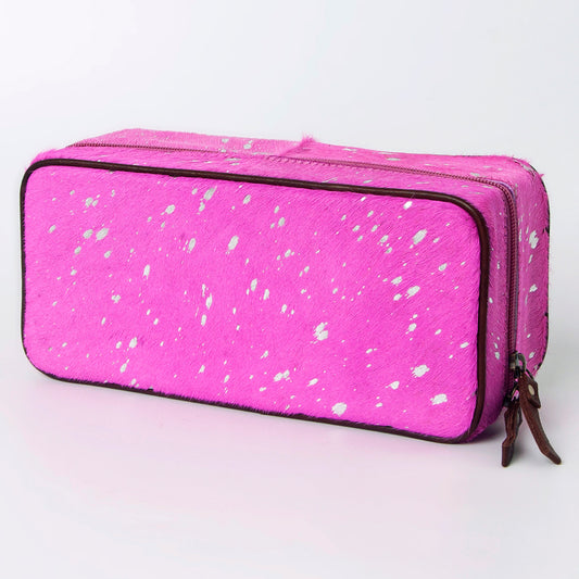 LC-ADBGA318 Unique Cowhide Leather Jewelry Travel Case with Splatter Print