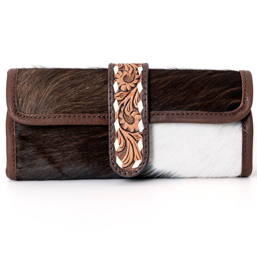 ADBGA319 American Darling Hand Tooled Leather & Hair-On Cowhide Travel Jewelry Case