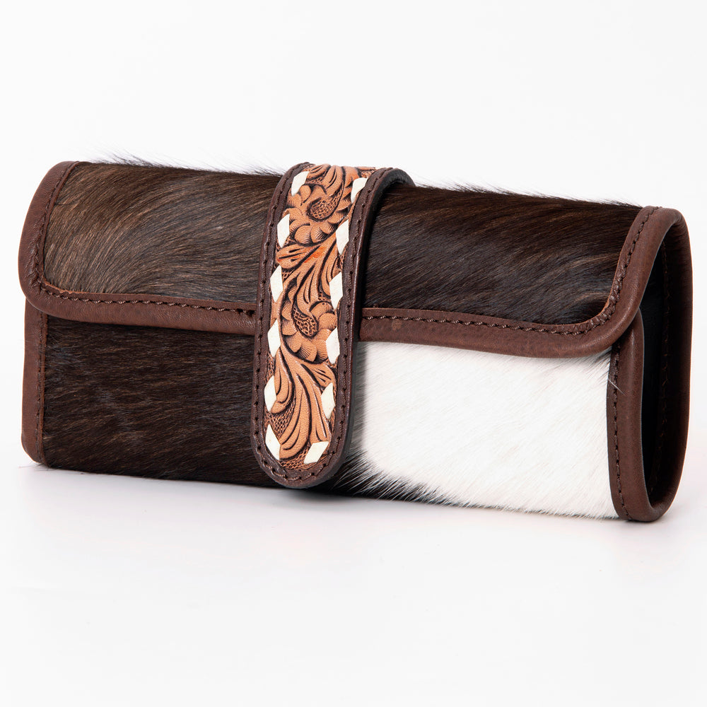 ADBGA319 American Darling Hand Tooled Leather & Hair-On Cowhide Travel Jewelry Case