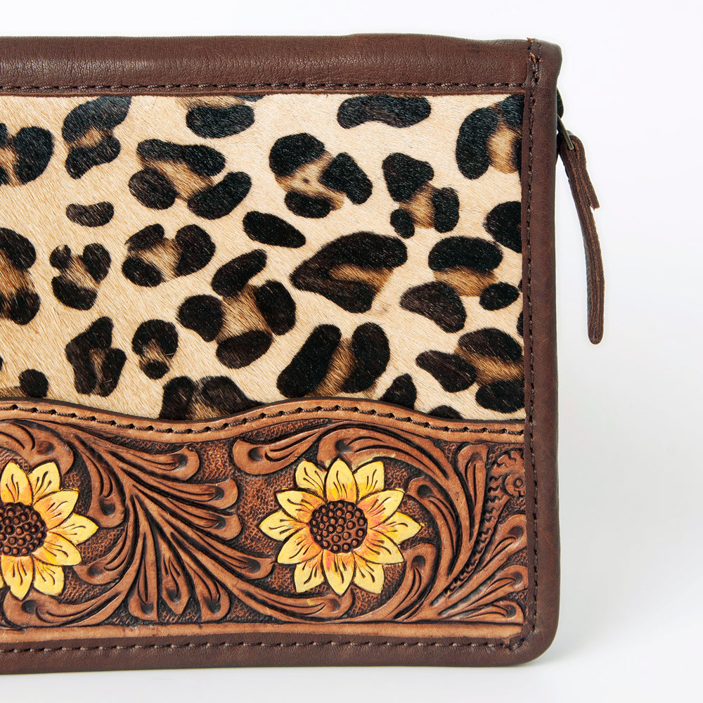 ADBGA323 American Darling Hand Tooled Leather Hair-On Cowhide Travel Jewelry Case