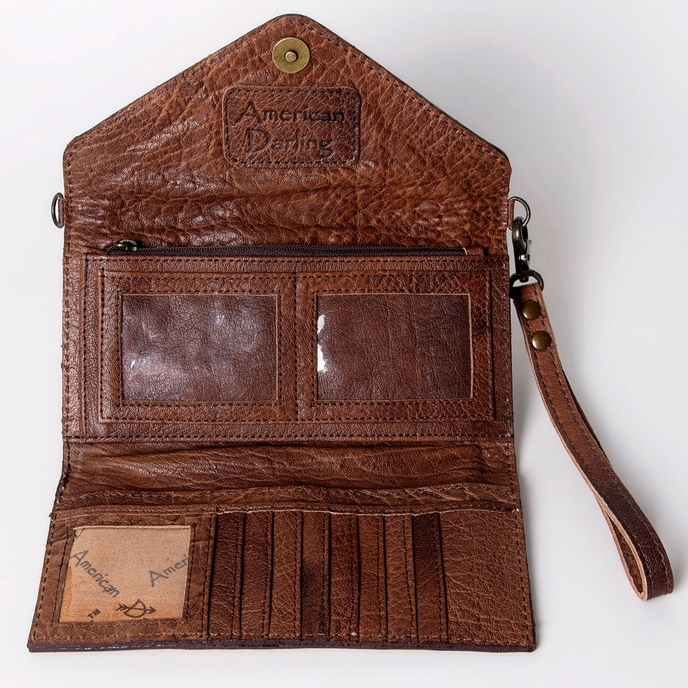 LC-ADBG906 Western Envelope Crossbody Bag Handwoven Wool & Tooled Leather by American Darling