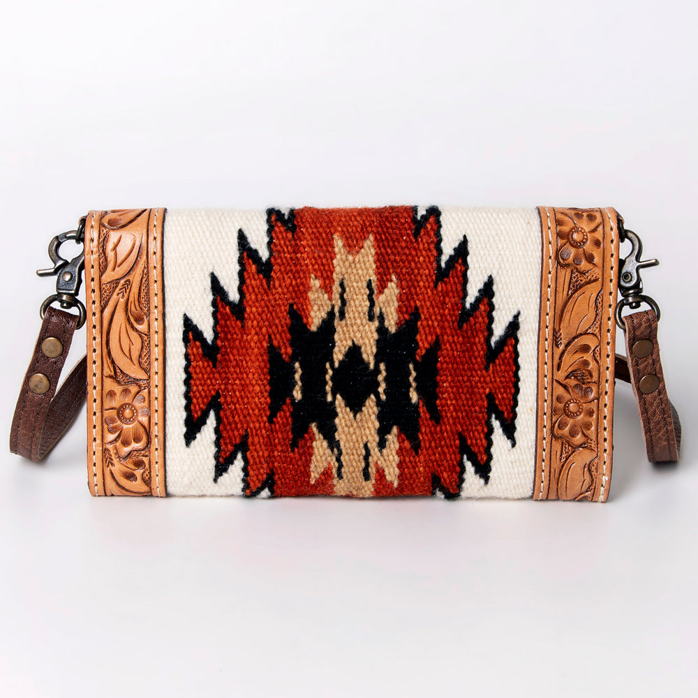 LC-ADBG906 Western Envelope Crossbody Bag Handwoven Wool & Tooled Leather by American Darling