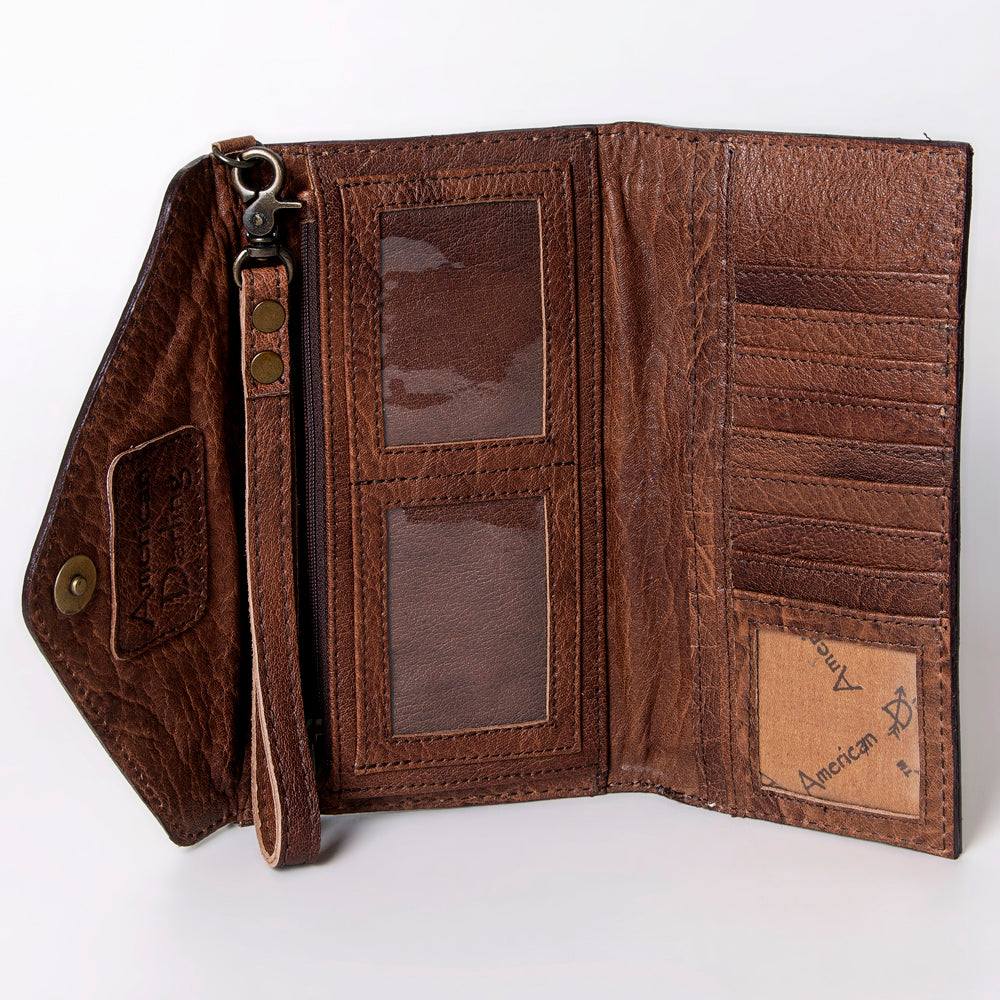 LC-ADBG906 Western Envelope Crossbody Bag Handwoven Wool & Tooled Leather by American Darling