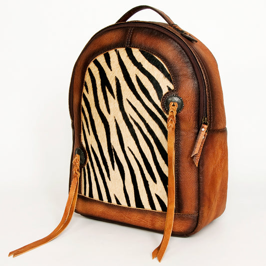 ADBG1029B American Darling Hair-On Cowhide Leather Backpack - Western Style