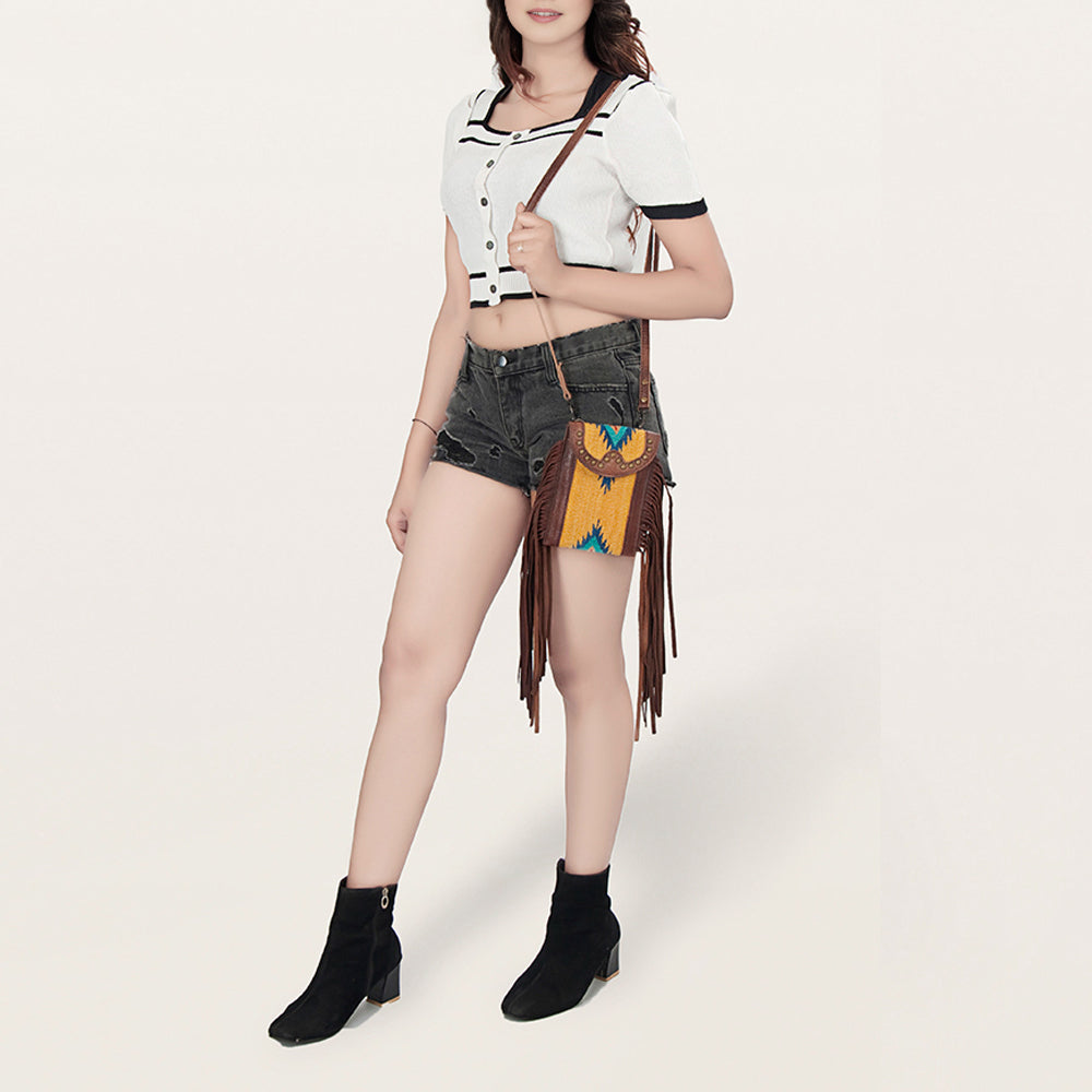 ADBG943 Cellphone Holder Genuine Western Leather Bag Sage