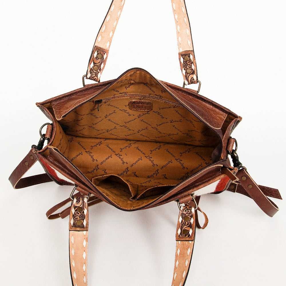 ADBG1033 American Darling Handwoven Saddle Blanket Tote Bag - Western Genuine Leather Purse