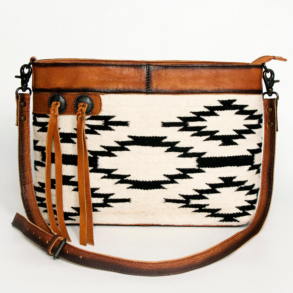 ADBG1035A American Darling Saddle Blanket Crossbody - Handwoven Western Leather Bag
