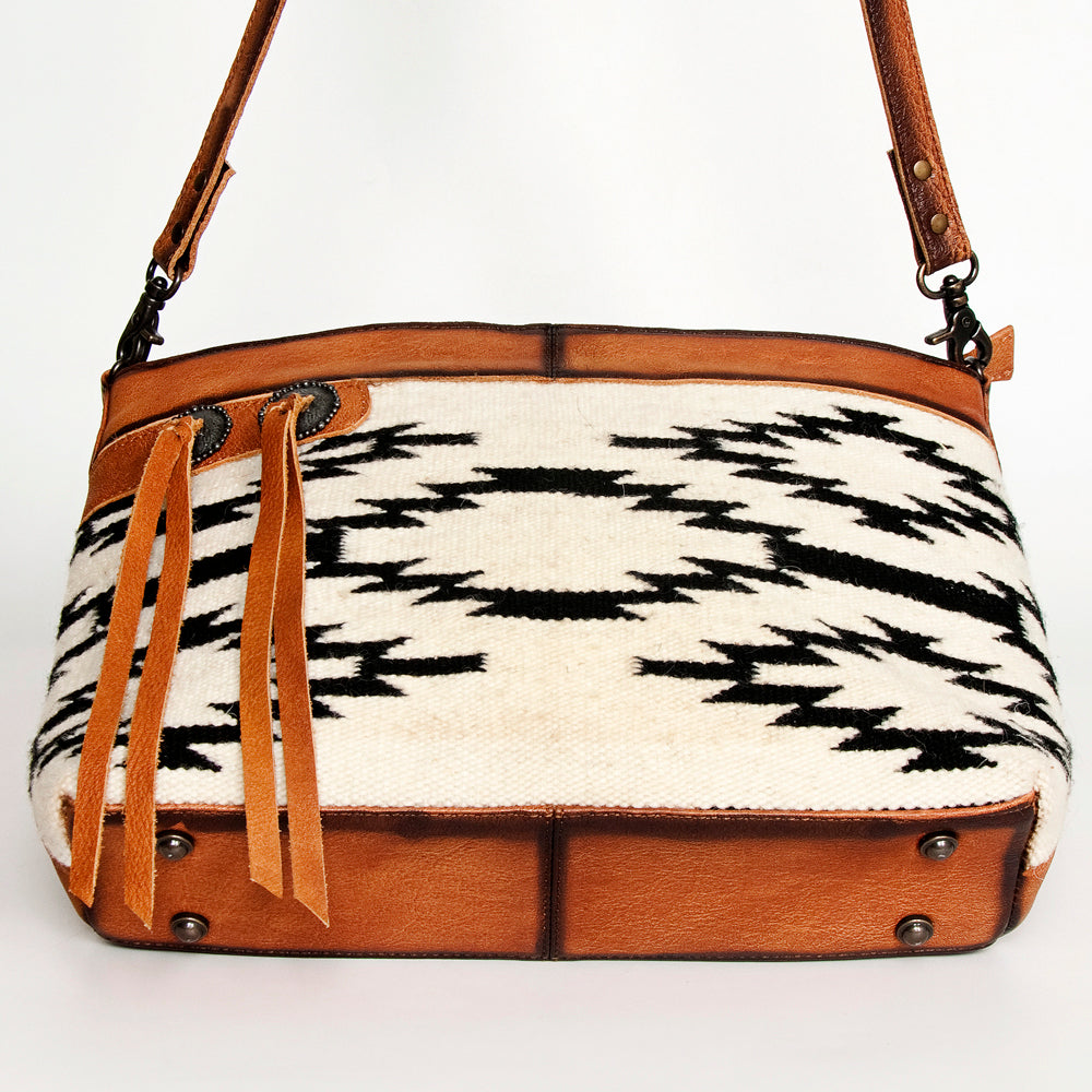 ADBG1035A American Darling Saddle Blanket Crossbody - Handwoven Western Leather Bag