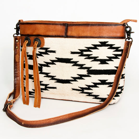 ADBG1035A American Darling Saddle Blanket Crossbody - Handwoven Western Leather Bag