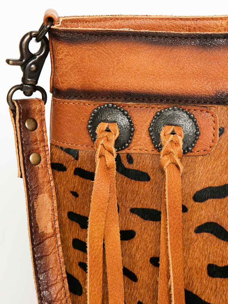 ADBG1035B American Darling Hair-On Cowhide Crossbody - Genuine Leather Western Bag