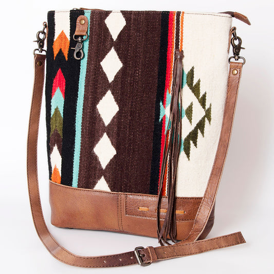 ADBG1038 American Darling Western Wool Saddle Blanket & Genuine Leather Western Crossbody Bag