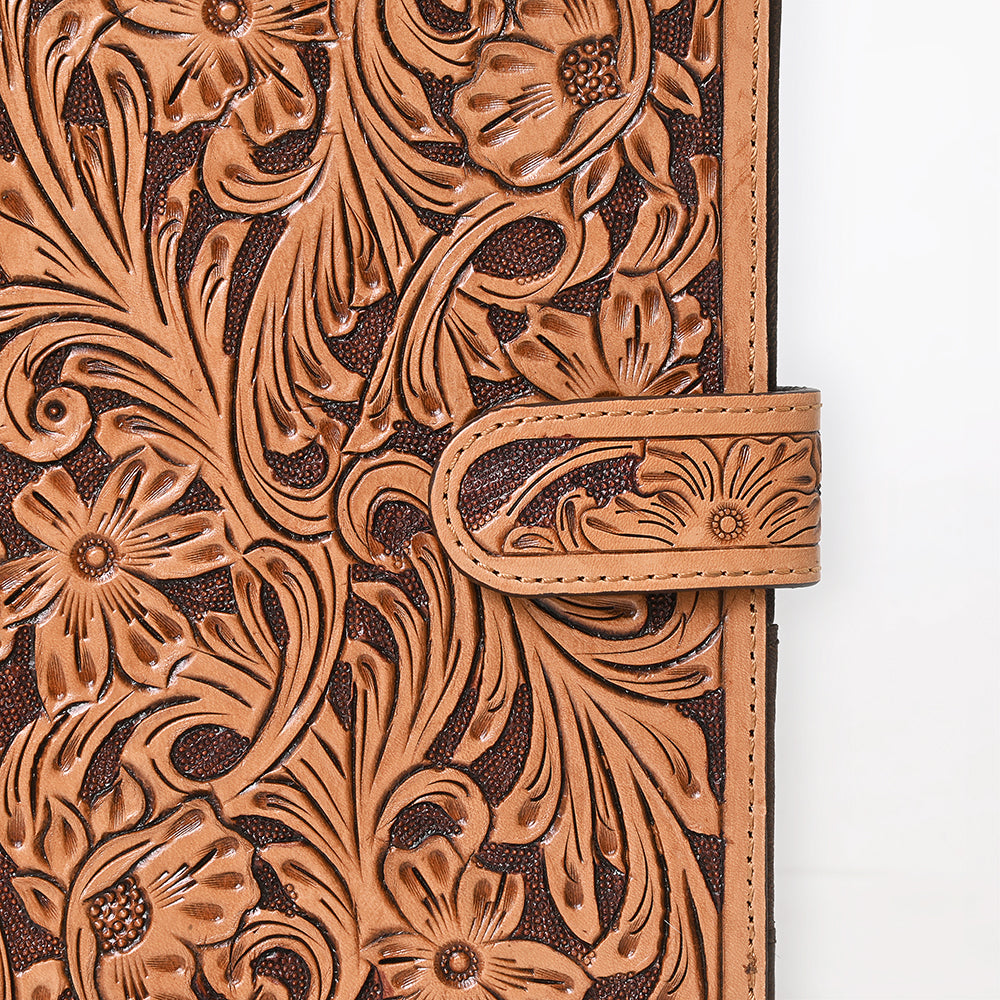 ADBG1040 American Darling Hand-Tooled Floral Genuine Leather Western Portfolio Bag