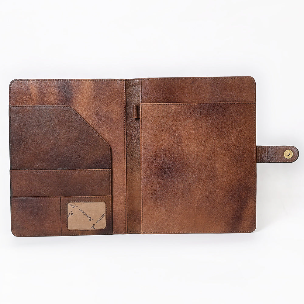 ADBG1040 American Darling Hand-Tooled Floral Genuine Leather Western Portfolio Bag