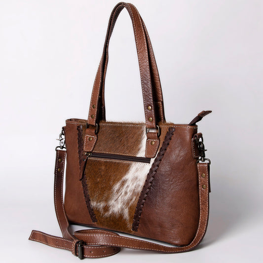 ADBG1044 American Darling Hair-on Cowhide Leather Tote Bag with Fringes | Premium Western Leather Handbag