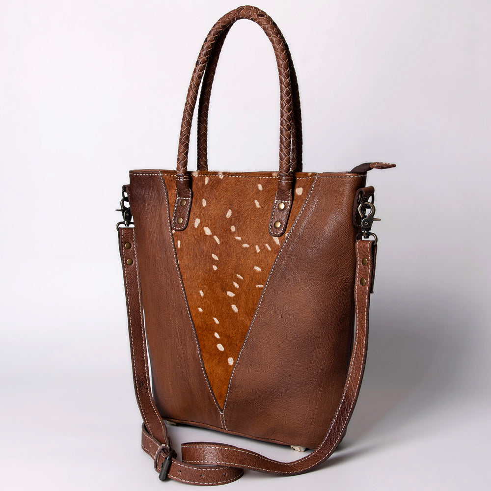 ADBG1046 American Darling Hair-on Cowhide Leather Tote Bag | Premium Western Leather Handbag