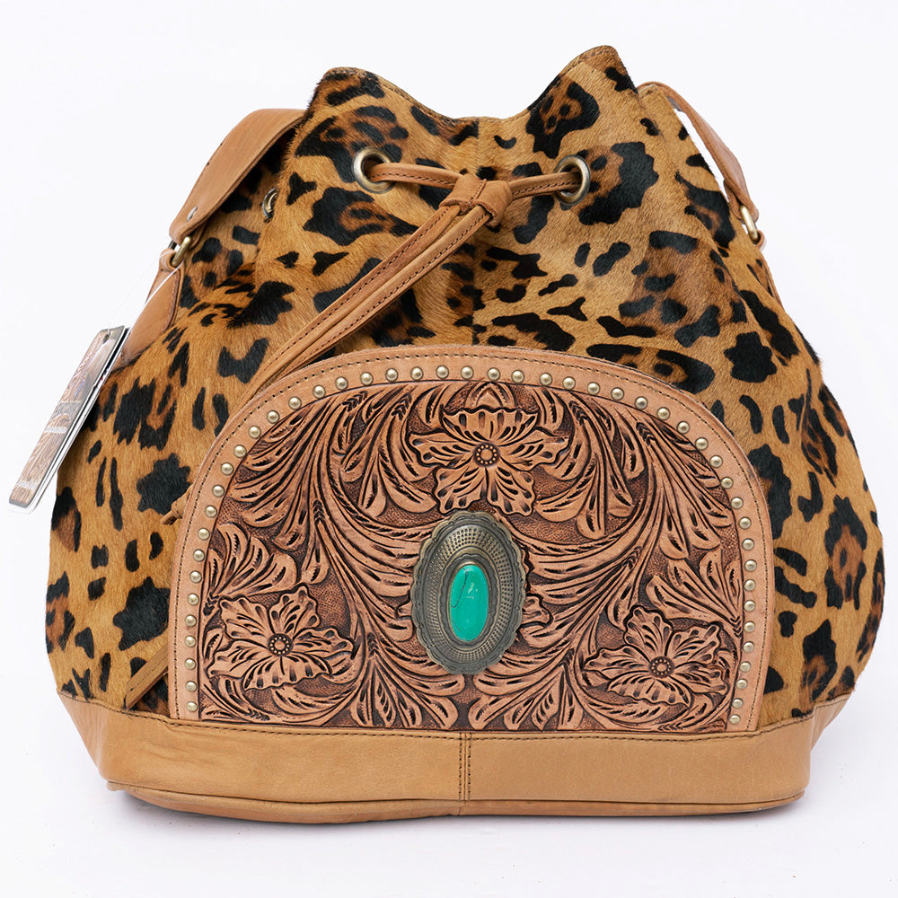 ADBGI226 Bucket Hair On Genuine Western Leather Women Bag