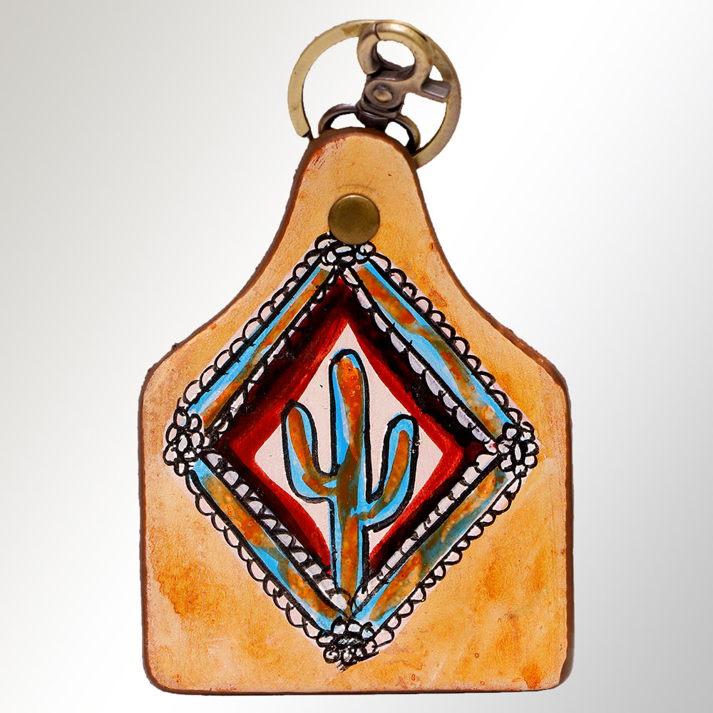 LC-ADKRM111 Hand Painted Genuine Leather Keyring