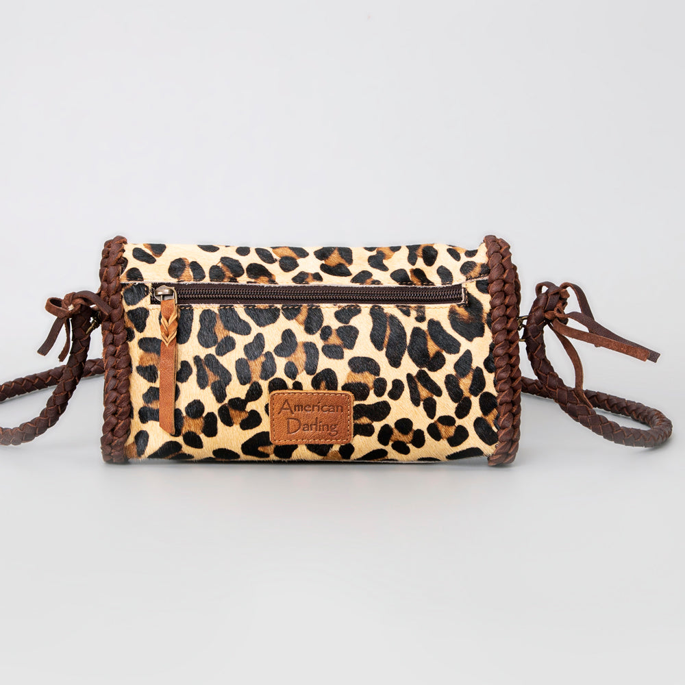 ADBGM267 Cowhide Mini Wallet - Braided Leather & Turquoise Concho