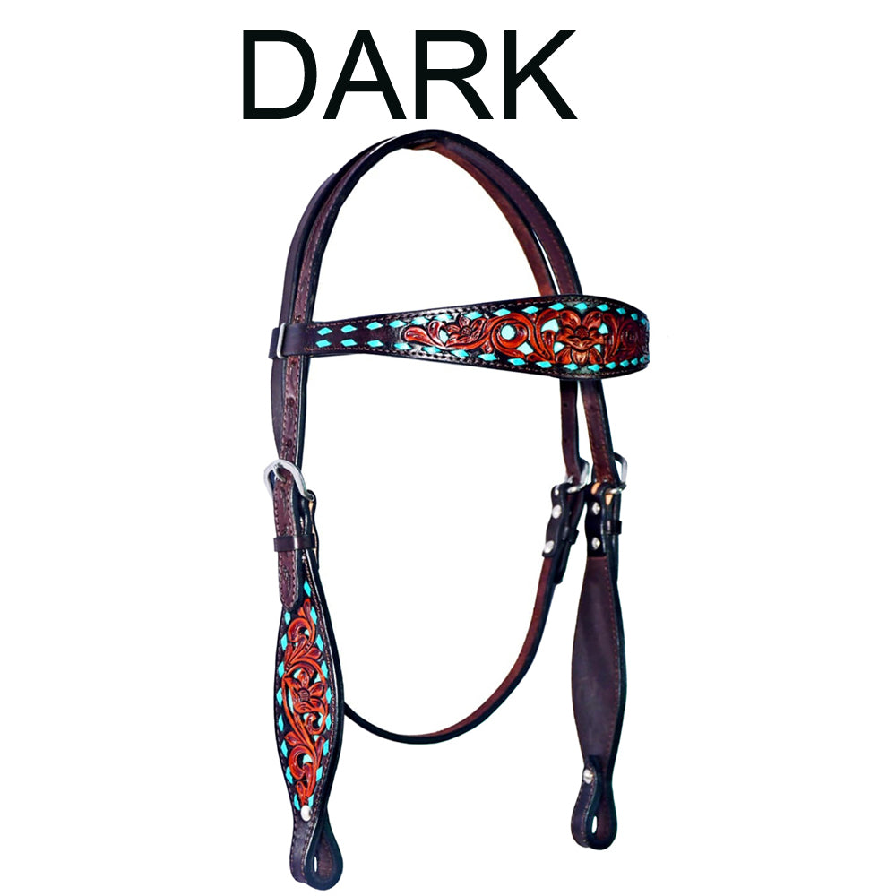BER242A-Western Leather Headstall