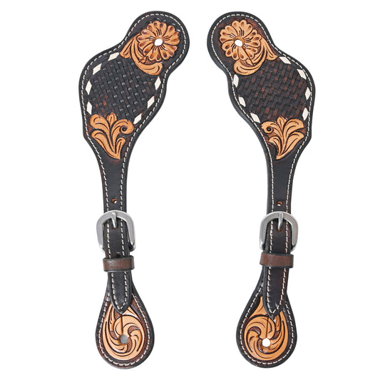 BER345-Western American Leather Spur Strap